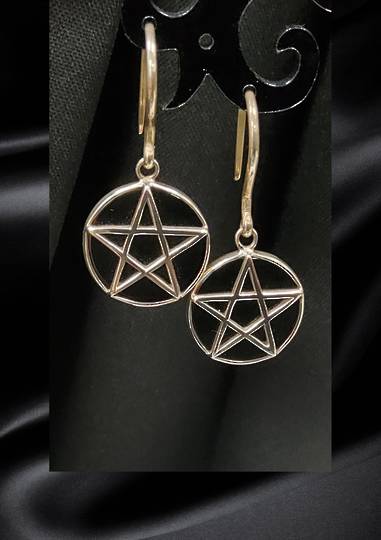 Pentagram on Onyx Drop Earrings image 0